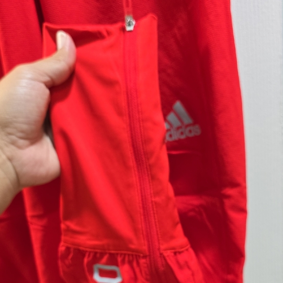 Adidas Red Pants with Tapered Fit and Ankle Cuffs - Picture 4 of 14